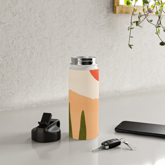 Golden California Desert Landscape Illustration Water Bottle Gallery Image 4