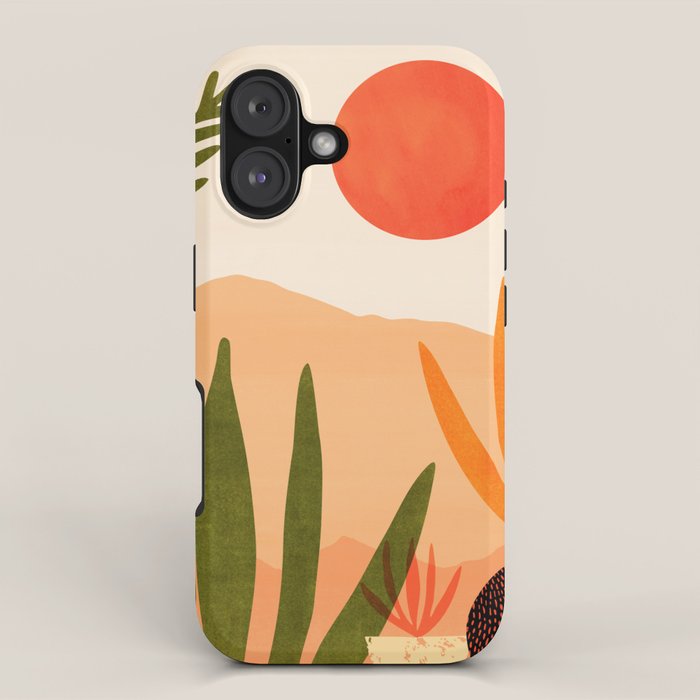 Golden California Desert Landscape Illustration iPhone Case Gallery Image 1