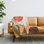 Golden California Desert Landscape Illustration Throw Blanket Gallery Image 1