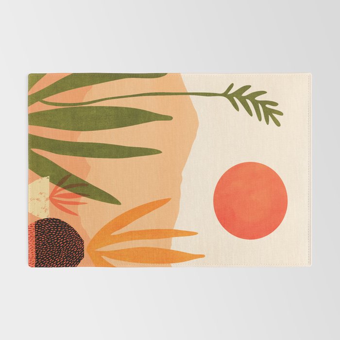 Golden California Desert Landscape Illustration Rug Gallery Image 2