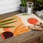Golden California Desert Landscape Illustration Outdoor Rug Gallery Image 2
