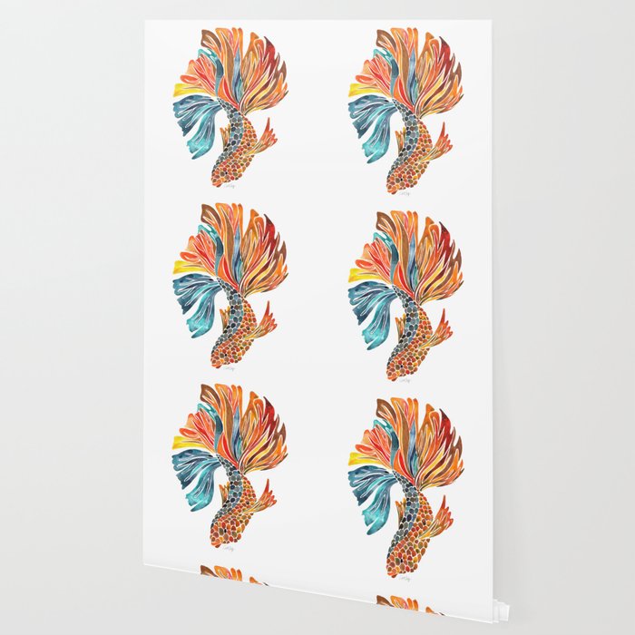 Siamese Fighting Fish - Orange & Blue Wallpaper Gallery Image 2