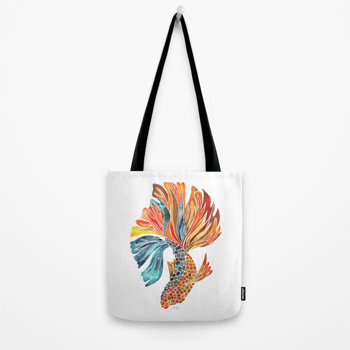 Siamese Fighting Fish - Orange & Blue Tote Bag Gallery Image 2