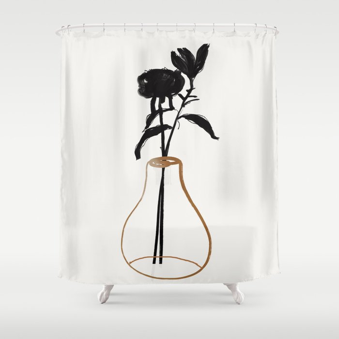 Abstract Art /Minimal Plant 111 Shower Curtain Gallery Image 1