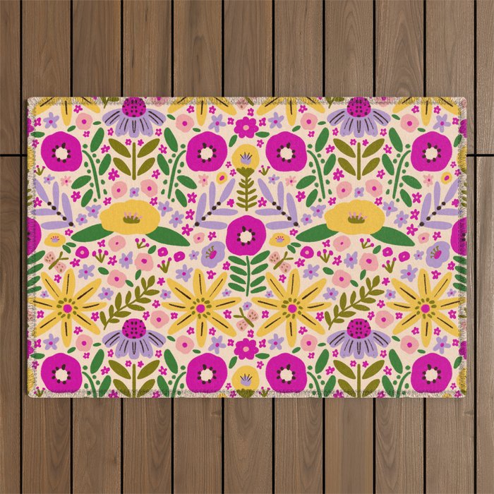 Hey, flowers Outdoor Rug Gallery Image 1