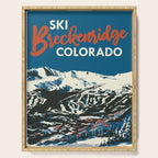 Blue Breckenridge Vintage Ski Poster Serving Tray Gallery Image 1
