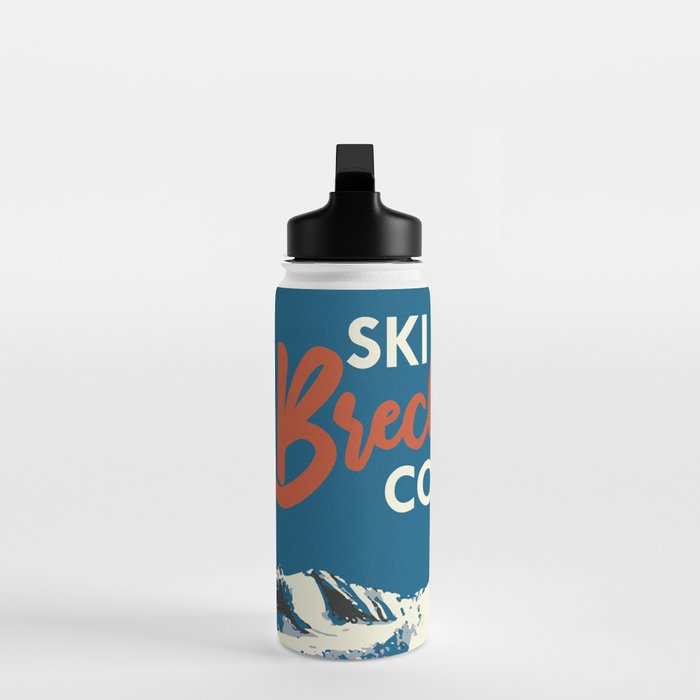 Blue Breckenridge Vintage Ski Poster Water Bottle Gallery Image 3