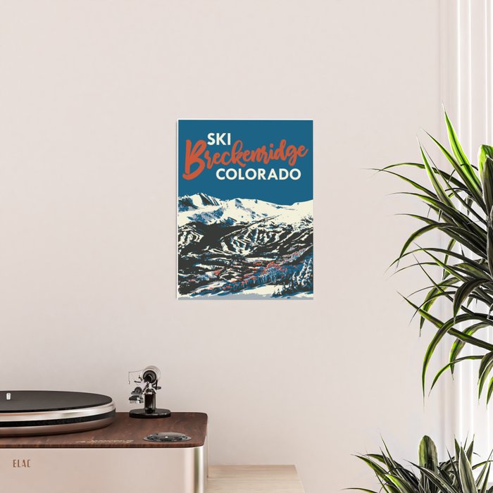 Blue Breckenridge Vintage Ski Poster Poster Gallery Image 2