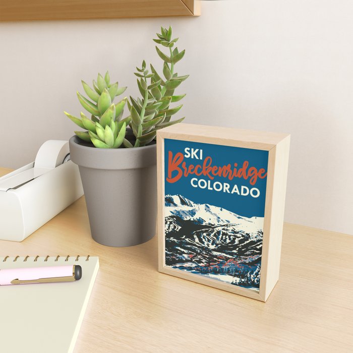 Blue Breckenridge Vintage Ski Poster Mini Art Print Gallery Image 2