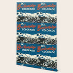 Blue Breckenridge Vintage Ski Poster Wallpaper Gallery Image 2