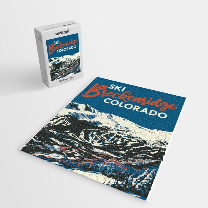 Blue Breckenridge Vintage Ski Poster Jigsaw Puzzle Gallery Image 2