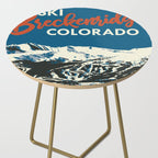 Blue Breckenridge Vintage Ski Poster Side Table Gallery Image 2