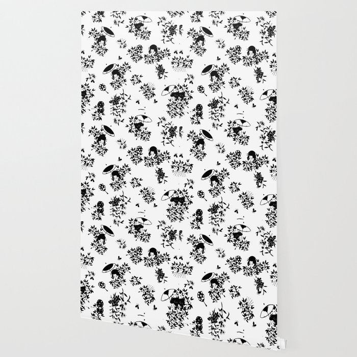 Black and white oriental pattern Wallpaper Gallery Image 2