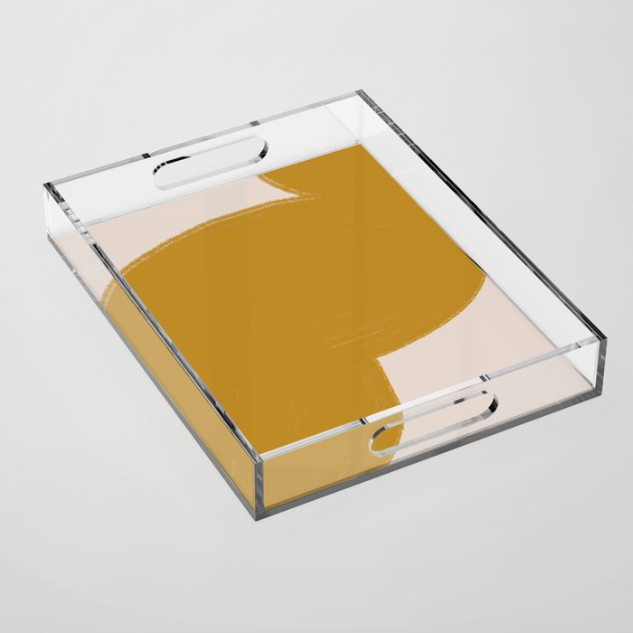 Mustard Modern Shape Acrylic Tray Gallery Image 1