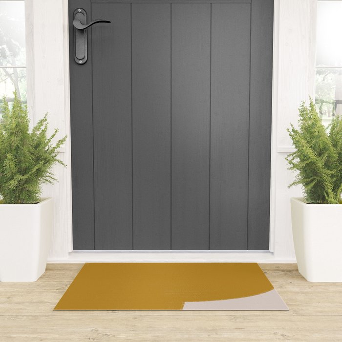 Mustard Modern Shape Welcome Mat Gallery Image 3