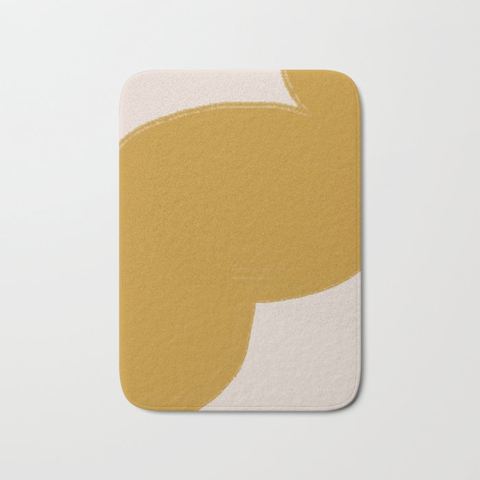 Mustard Modern Shape Bath Mat Gallery Image 1