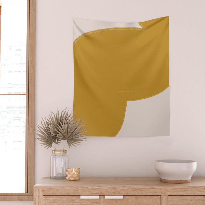Mustard Modern Shape Wall Tapestry Gallery Image 2