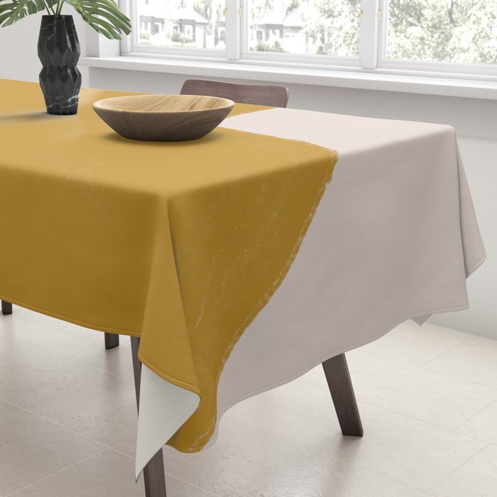Mustard Modern Shape Tablecloth Gallery Image 3