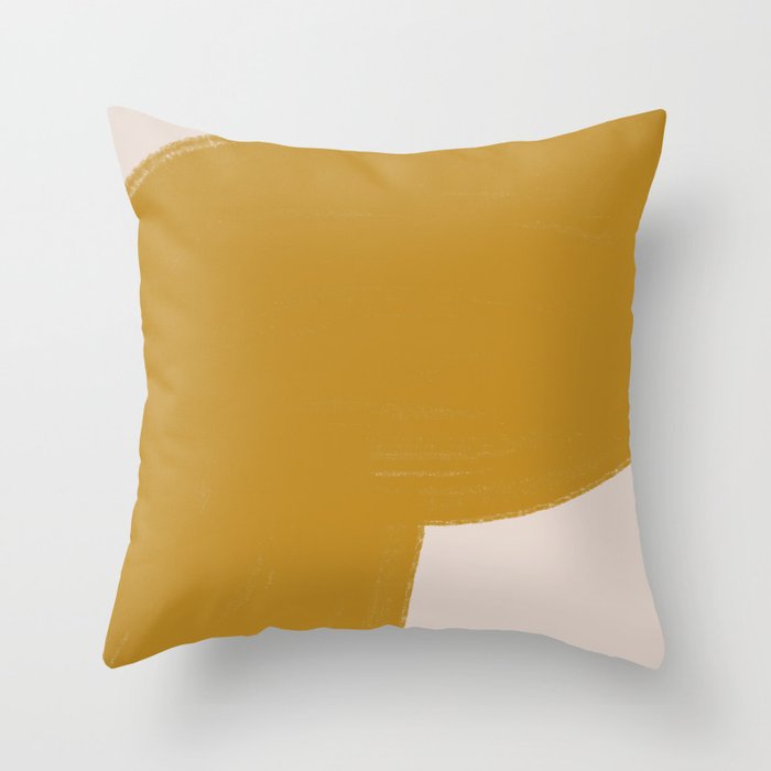 Mustard Modern Shape Throw Pillow Gallery Image 1