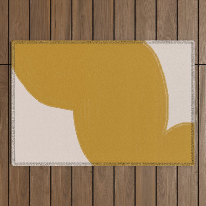 Mustard Modern Shape Outdoor Rug Gallery Image 1