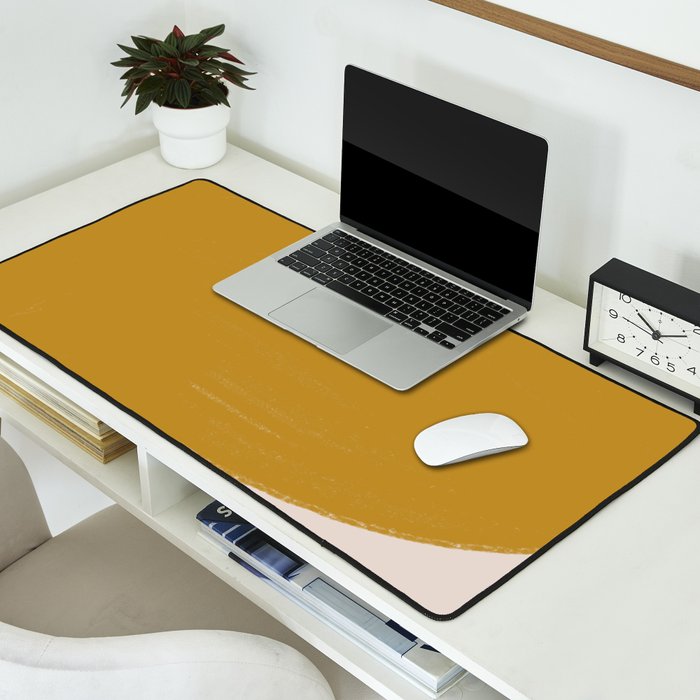 Mustard Modern Shape Desk Mat Gallery Image 2