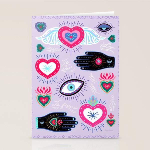 Milagro love heart - Lavender Stationery Card Gallery Image 2