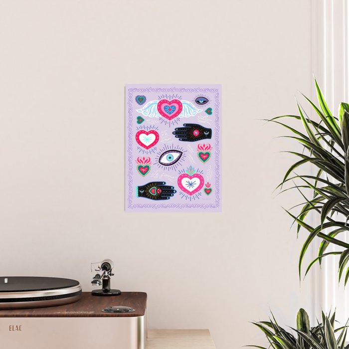 Milagro love heart - Lavender Poster Gallery Image 2