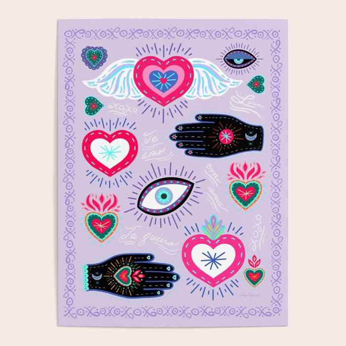 Milagro love heart - Lavender Poster Gallery Image 4