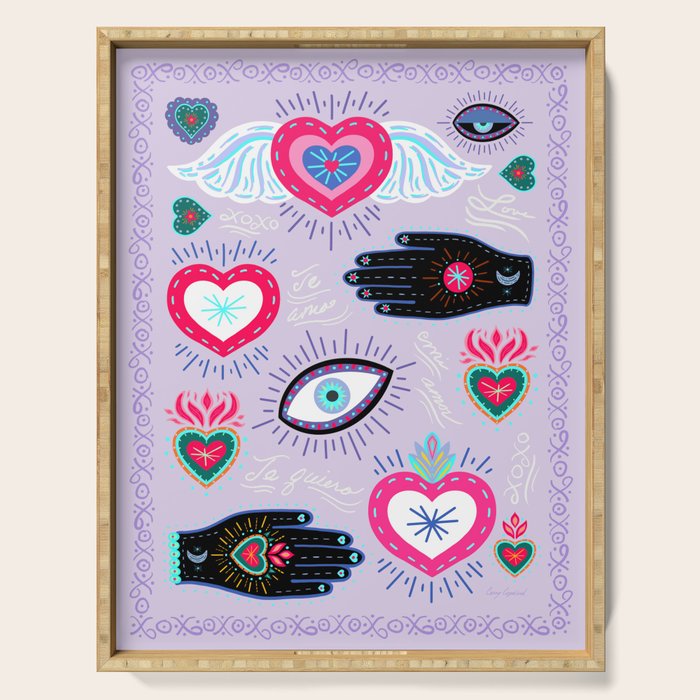 Milagro love heart - Lavender Serving Tray Gallery Image 1
