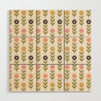 Hand-drawn Wildflowers -  Pink & Gold Wood Wall Art Gallery Image 1