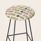 Hand-drawn Wildflowers -  Pink & Gold Stool Gallery Image 2