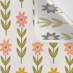 Hand-drawn Wildflowers -  Pink & Gold Wall Tapestry Gallery Image 3