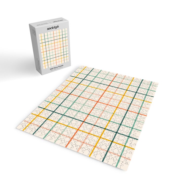 Simple Check - citrus Jigsaw Puzzle Gallery Image 2