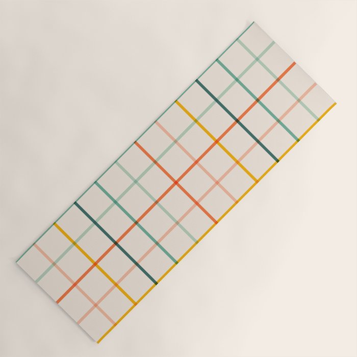 Simple Check - citrus Yoga Mat Gallery Image 1