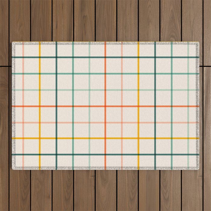 Simple Check - citrus Outdoor Rug Gallery Image 1