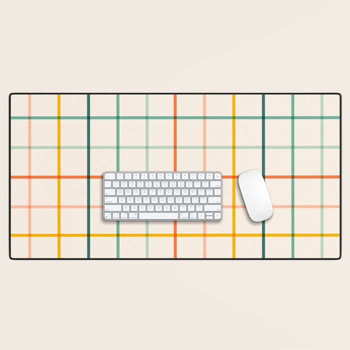 Simple Check - citrus Desk Mat Gallery Image 1