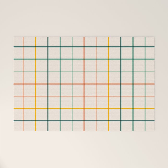 Simple Check - citrus Welcome Mat Gallery Image 1