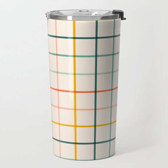 Simple Check - citrus Travel Mug Gallery Image 2