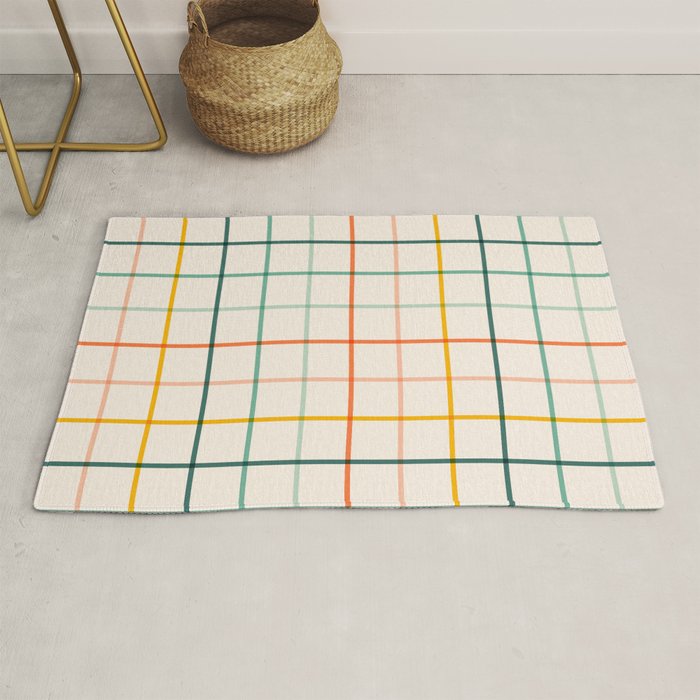 Simple Check - citrus Rug Gallery Image 1