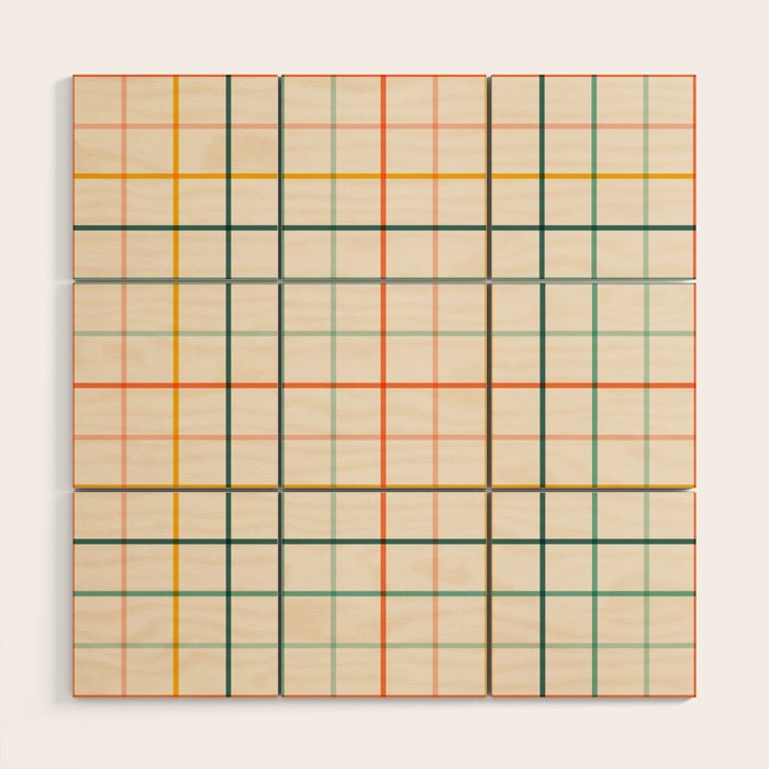 Simple Check - citrus Wood Wall Art Gallery Image 1