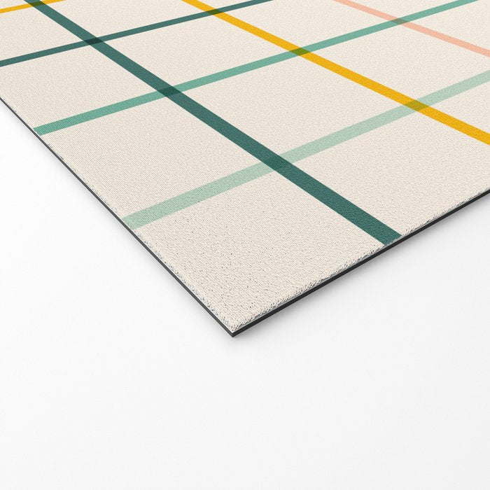 Simple Check - citrus Welcome Mat Gallery Image 2