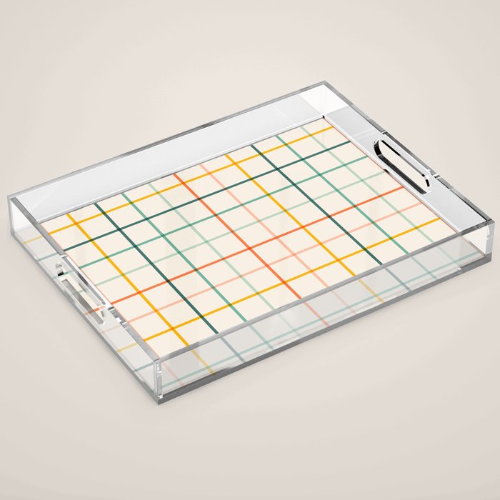 Simple Check - citrus Acrylic Tray Gallery Image 1