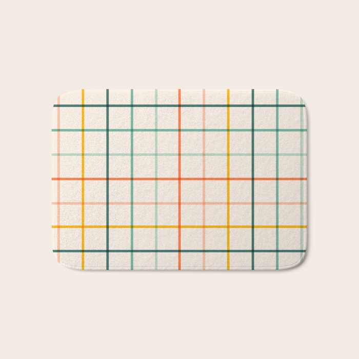 Simple Check - citrus Bath Mat Gallery Image 1
