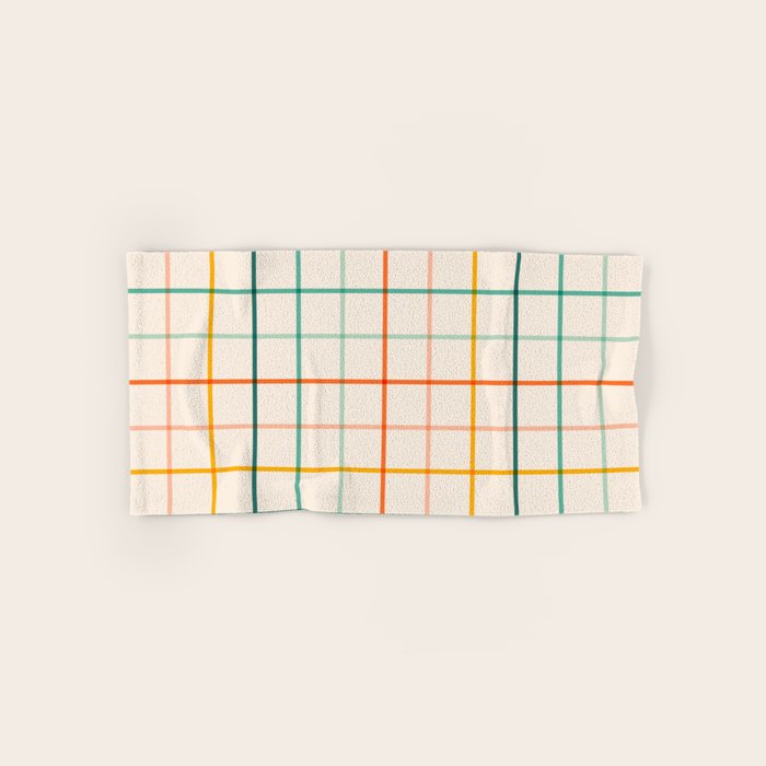 Simple Check - citrus Bath Towel Gallery Image 1