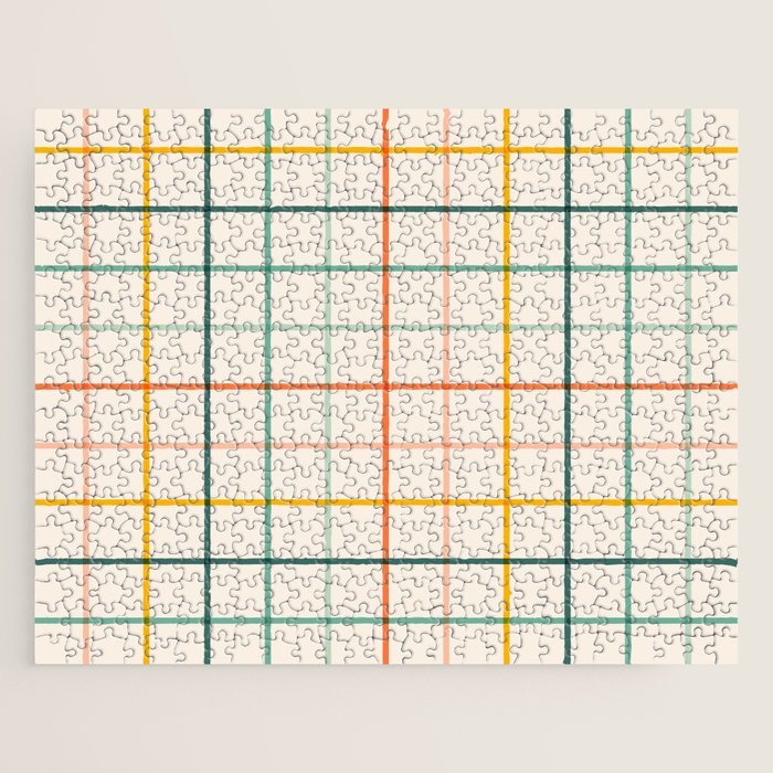 Simple Check - citrus Jigsaw Puzzle Gallery Image 1