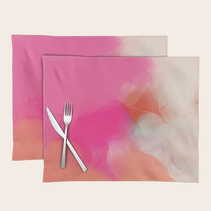 dreamy days in pink peach aquarell Placemat Gallery Image 1