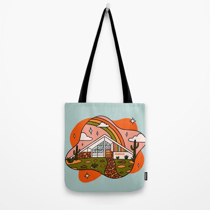 Aquarius Mid Century House Tote Bag Gallery Image 2