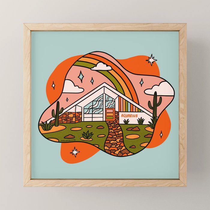 Aquarius Mid Century House Mini Art Print Gallery Image 1