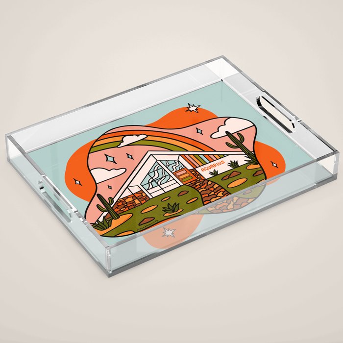 Aquarius Mid Century House Acrylic Tray Gallery Image 1