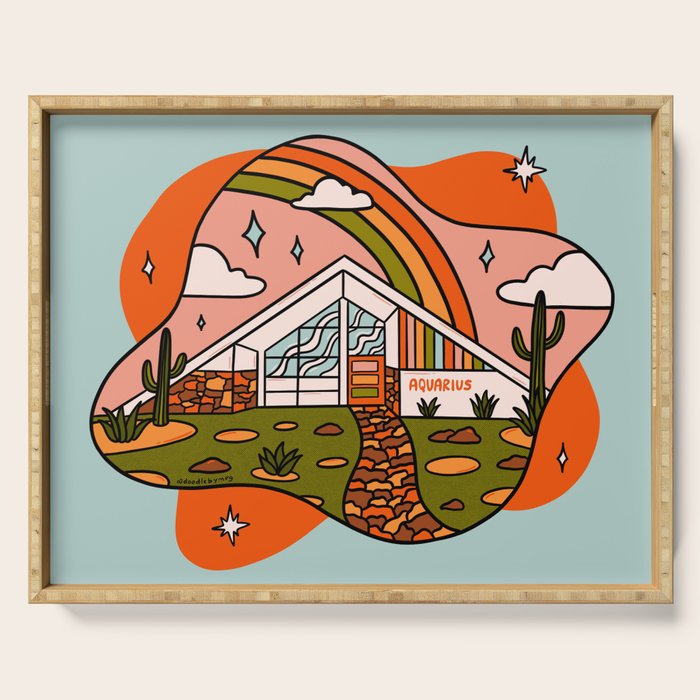 Aquarius Mid Century House Serving Tray Gallery Image 1